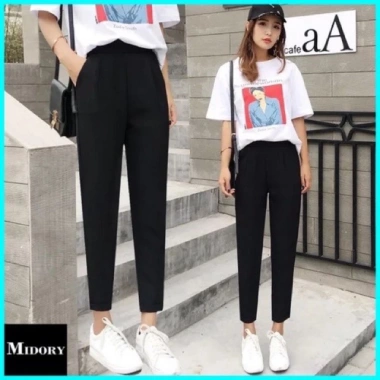Quần baggy công sở dáng gấu màu đen basic và quần tây dễ phối, giá 102.000đ