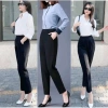 Quần baggy lưng cao 2 cúc lệch chất liệu tuyết mưa, sang, thoải mái đi học đi làm