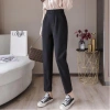Quần baggy lưng cao 2 cúc lệch chất liệu tuyết mưa, sang, thoải mái đi học đi làm 4