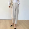 Quần baggy lưng cao công sở nữ dáng carrot xếp ly tôn trắng nâu đất đen giảm giá 333.300₫ 9