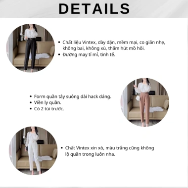 Quần baggy lưng cao khóa sườn Anmy - ống đứng tôn dáng công sở, chỉ 250k 6
