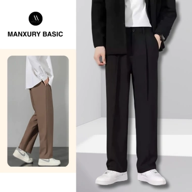 Quần baggy nam ống suông cạp chun co giãn, mềm mịn, phù hợp công sở - 136.000₫