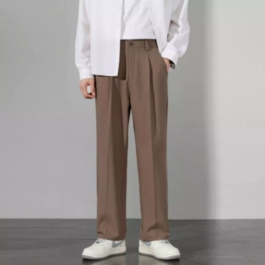 Quần baggy nam ống suông cạp chun co giãn, mềm mịn, phù hợp công sở - 136.000₫