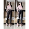 Quần baggy nữ Anmy ống đứng cạp cao, quần tây lưng cao 2 khuy cách điệu tôn dáng - 250k 4