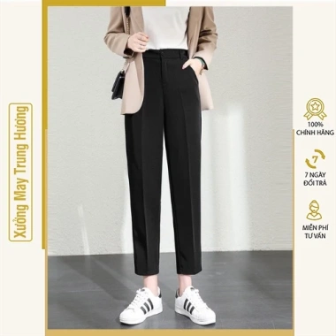 Quần baggy nữ basic lưng cao chất tuyết mưa - Giá 140k, thích hợp đi học, đi làm
