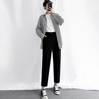 Quần baggy nữ basic lưng cao chất tuyết mưa - Giá 140k, thích hợp đi học, đi làm
