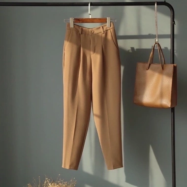 Quần baggy nữ basic lưng cao chất tuyết mưa - Giá 140k, thích hợp đi học, đi làm