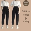 Quần baggy nữ Bigsize 60-100kg, quần tây công sở lưng cao ống rộng, đi học đi làm chỉ 200.000 VND