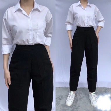 Quần baggy nữ Bigsize 60-100kg, quần tây công sở lưng cao ống rộng, đi học đi làm chỉ 200.000 VND 3