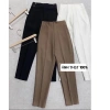 Quần baggy nữ cạp cao tây âu công sở 4 khuy dài, vải mềm đa màu đen trắng nâu - Giá 105.000đ 3