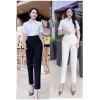 Quần baggy nữ cạp cao tây âu công sở 4 khuy dài, vải mềm đa màu đen trắng nâu - Giá 105.000đ 6