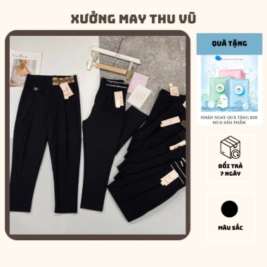 Quần baggy nữ cạp cao Thu Vũ – quần tây công sở UMI, co giãn 4 chiều, mềm mát, chỉ 102.400₫