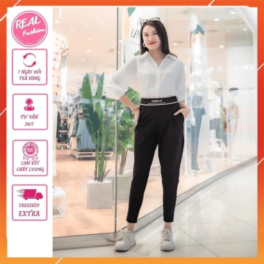 Quần baggy nữ cạp cao Thu Vũ, vải UMI Hàn co giãn 4 chiều, không sổ lông, không cắn chỉ - 93.750đ