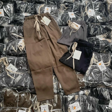 Quần Baggy Nữ Cạp Chun Dây Rút - Vải Ru.by Hàn Dày Dặn, Mềm Mại, Giá 150k 4