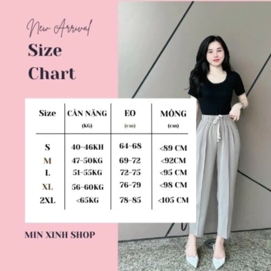 Quần Baggy Nữ Cạp Chun Dây Rút - Vải Ru.by Hàn Dày Dặn, Mềm Mại, Giá 150k 7