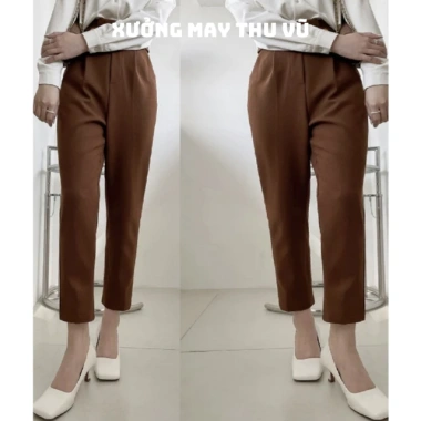 Quần baggy nữ cạp khuy Thu Vũ quần tây công sở chất Umi co giãn 4 chiều 160k 6
