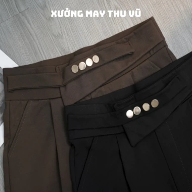 Quần baggy nữ cạp khuy Thu Vũ quần tây công sở chất Umi co giãn 4 chiều 160k 7