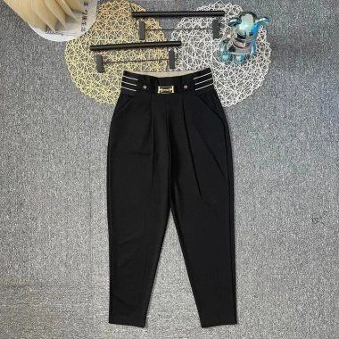 Quần baggy nữ cạp logo H Thu Vũ, quần tây cạp cao, vải umi co giãn 4 chiều