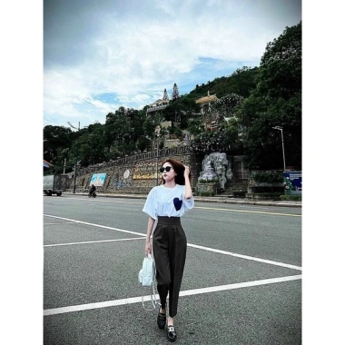 Quần baggy nữ cạp V thời trang, quần tây thụng kiểu mới siêu hót - Giá 81.497 VND