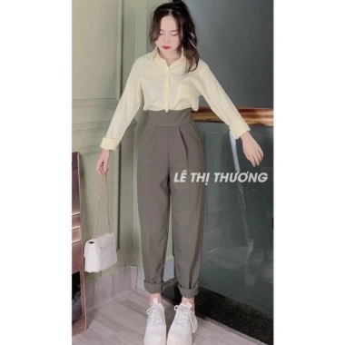 Quần baggy nữ cạp V thời trang, quần tây thụng kiểu mới siêu hót - Giá 81.497 VND 6 Quần baggy nữ cạp V thời trang, quần tây thụng kiểu mới siêu hót - Giá 81.497 VND 6
