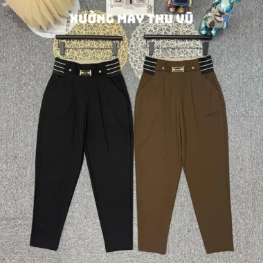 Quần baggy nữ logo H Thu Vũ – Quần tây chất umi co giãn 4 chiều, chỉ 160.000₫