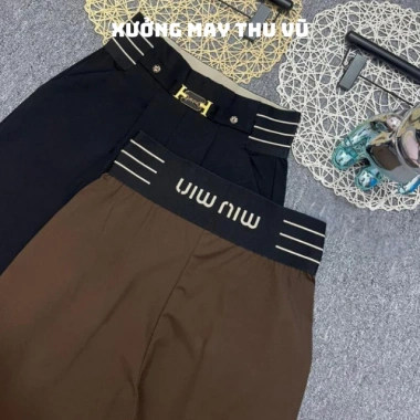 Quần baggy nữ logo H Thu Vũ – Quần tây chất umi co giãn 4 chiều, chỉ 160.000₫