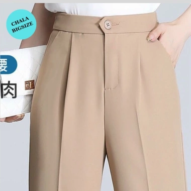 Quần Baggy Nữ Lưng Cao Bigsize Chala Đường Dây Thun Tây Đến 77kg Giá 109.200 VND