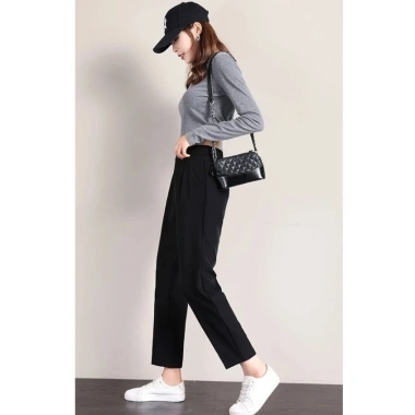 Quần baggy nữ lưng cao cạp cao công sở thanh lịch size 45-80kg mã 303 chất liệu cao cấp