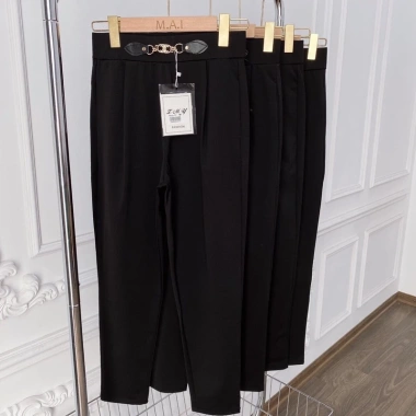 Quần baggy nữ lưng cao phối da cạp chun công sở Melya cao cấp màu đen cạp cao thun phù hợp đi học đi làm 250k