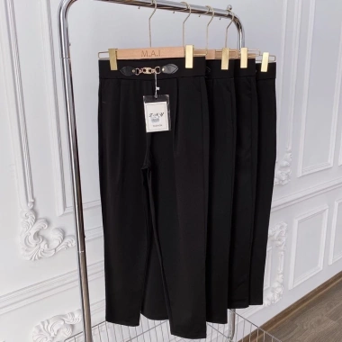 Quần baggy nữ lưng cao phối da cạp chun công sở Melya cao cấp màu đen cạp cao thun phù hợp đi học đi làm 250k