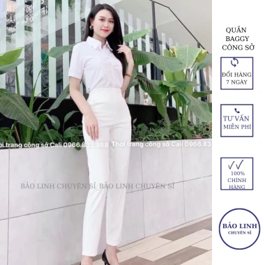 Quần Baggy Nữ Lưng Cao - Quần Tây Công Sở Cạp Cao Khóa Sườn Giá Ưu Đãi 180k