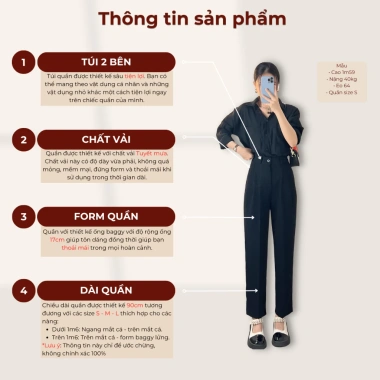 Quần baggy nữ lưng cao Vitex vải tuyết mưa Q02, đai đen thanh lịch đi học đi làm công sở - 239k 3