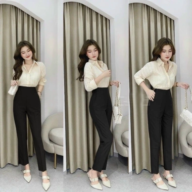 Quần baggy vải cao cấp cạp lưng cao - Quần nữ công sở chất đẹp, giảm giá 119k