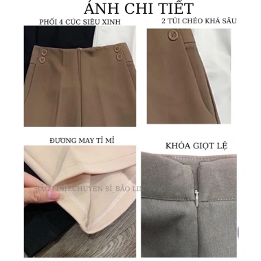 Quần baggy vải cao cấp cạp lưng cao - Quần nữ công sở chất đẹp, giảm giá 119k