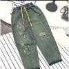 Quần Bò Baggy Chun Chữ Ảnh Thật - Độ Co Giãn Cao, Giá 220.000đ 3