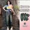 Quần Bò Baggy Chun Chữ Ảnh Thật - Độ Co Giãn Cao, Giá 220.000đ 5