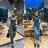 Quần Bò Jean Nữ Baggy Con Giãn Mềm Mịn Tôn Dáng + Belt Quảng Châu Cao Cấp 445.550₫