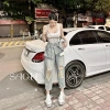 Quần Bò Jeans Nữ Baggy Rách 2 Gối Tôn Dáng Quảng Châu Cao Cấp - Giá 427.500₫ 2