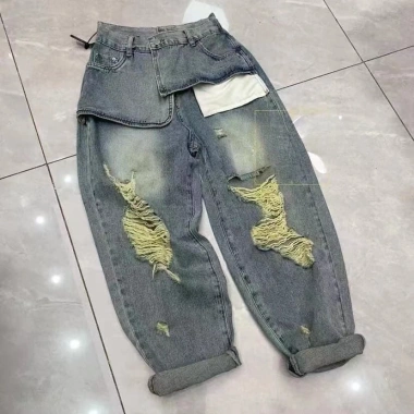 Quần Bò Jeans Nữ Baggy Rách 2 Gối Tôn Dáng Quảng Châu Cao Cấp - Giá 427.500₫ 3