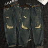 Quần Bò Jeans Nữ Baggy Xắn Gấu Rách Lưng Cao Tôn Dáng kèm Belt Quảng Châu Cao Cấp 4