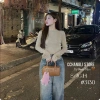 Quần Bò Jeans Nữ Dáng Suông Màu Xịn Xò Lưng Cao Kèm Belt Cao Cấp Quảng Châu 3
