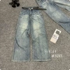 Quần Bò Jeans Nữ Dáng Suông Màu Xịn Xò Lưng Cao Kèm Belt Cao Cấp Quảng Châu 4