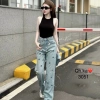 Quần Bò Jeans Nữ Đính Đá Thêu - Dáng Suông Lưng Cao, Tôn Dáng, Quảng Châu Cao Cấp - 427.500₫