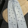 Quần Bò Jeans Nữ Đính Đá Thêu - Dáng Suông Lưng Cao, Tôn Dáng, Quảng Châu Cao Cấp - 427.500₫ 4