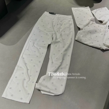 Quần Bò Jeans Nữ Hoạ Tiết Đính Đá Dáng Suông Lưng Cao Tôn Dáng Quảng Châu Cao Cấp 6