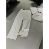 Quần Bò Jeans Nữ Hoạ Tiết Đính Đá Dáng Suông Lưng Cao Tôn Dáng Quảng Châu Cao Cấp 7