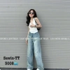 Quần Bò Jeans Nữ Họa Tiết Túi Sau Dáng Suông Lưng Cao Tôn Dáng Quảng Châu Cao Cấp 2