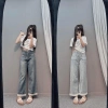 Quần Bò Jeans Nữ Suông Dáng Nấm Xắn, Gấu Lưng Cao, Tôn Dáng Ống Rộng – Quảng Châu Cao Cấp, Giá chỉ 361.000₫
