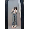 Quần Bò Jeans Nữ Suông Dáng Nấm Xắn, Gấu Lưng Cao, Tôn Dáng Ống Rộng – Quảng Châu Cao Cấp, Giá chỉ 361.000₫ 3