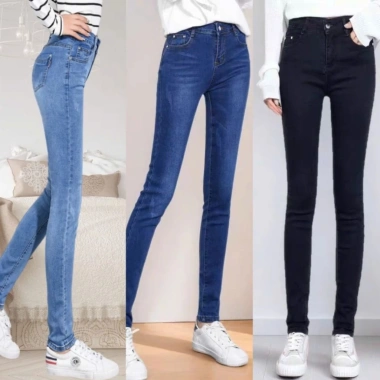 Quần bò nữ ôm skinny co giãn 4 màu Trắng Xanh đậm Xanh nhạt Đen Giá chỉ 119k